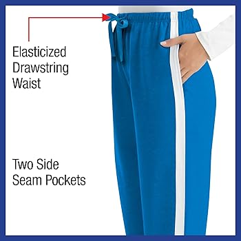 Collections Etc Women's Soft and Comfy Pull-On Side Stripe